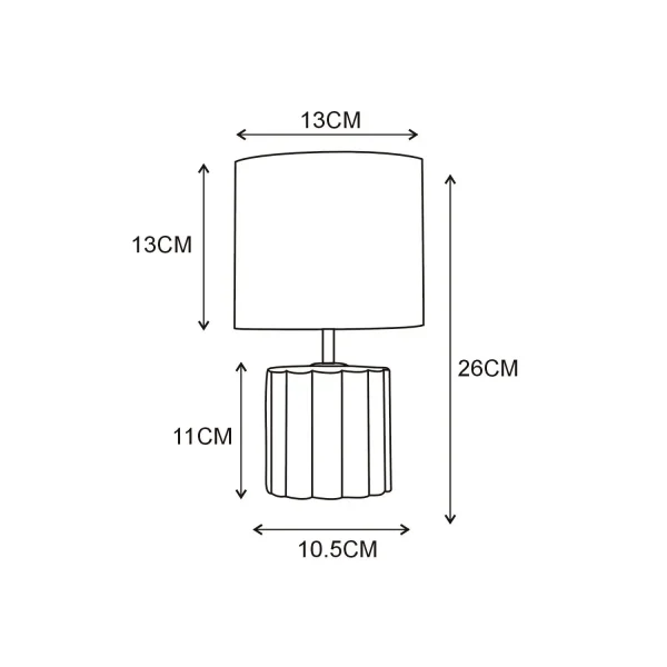 LAMPADA DA TAVOLO CERAMICA BIANCA E14 BONNIE