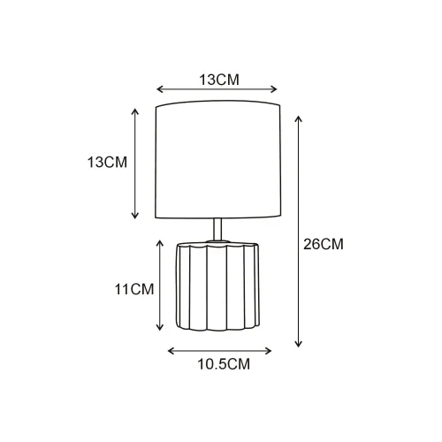 LAMPADA DA TAVOLO CERAMICA BIANCA E14 BONNIE