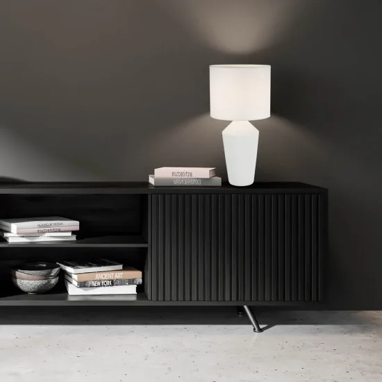 LAMPADA DA TAVOLO IN CERAMICA BIANCA 52 CM BASILEA 2