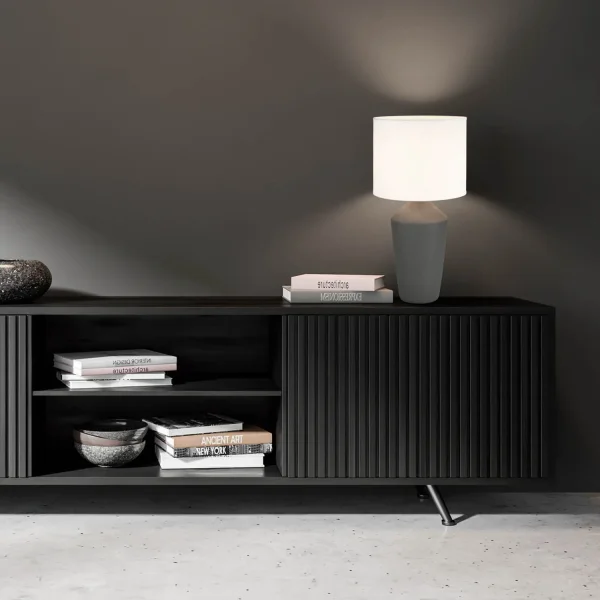 LAMPADA DA TAVOLO IN CERAMICA MARRONE 52 CM BASILEA