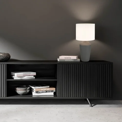 LAMPADA DA TAVOLO IN CERAMICA MARRONE 52 CM BASILEA