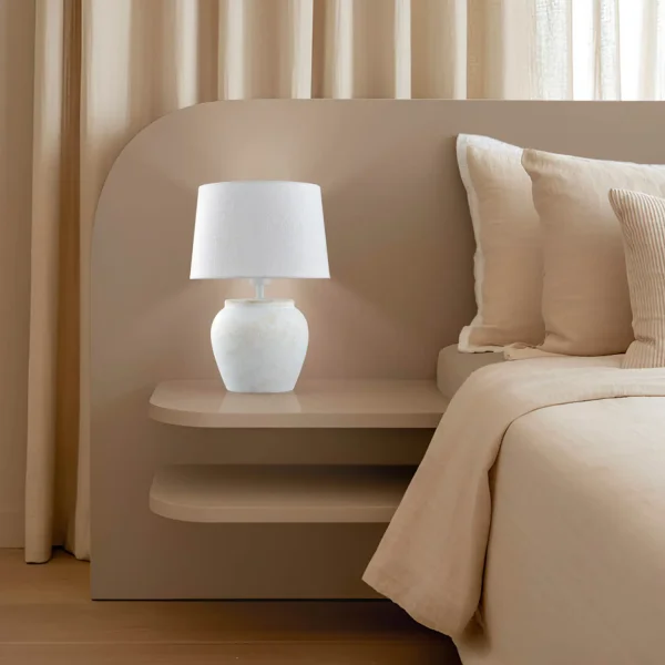 LAMPADA DA TAVOLO IN CERAMICA BIANCA E27 AYLA
