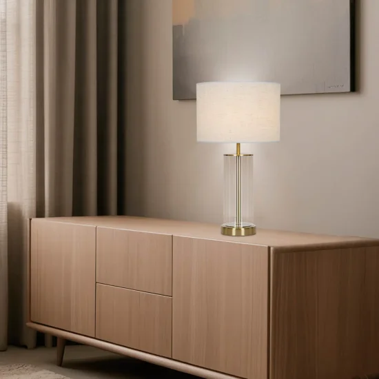 LAMPADA DA TAVOLO METALLO OTTONE E27 50CM NEREYA 2