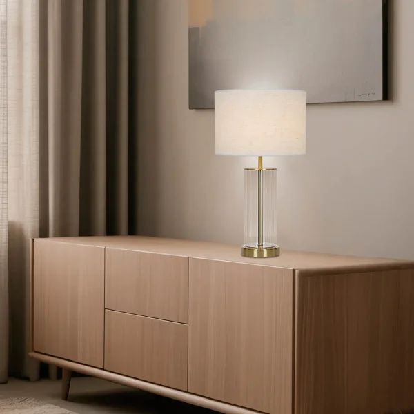 LAMPADA DA TAVOLO METALLO OTTONE E27 50CM NEREYA