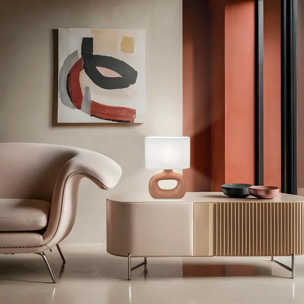 LAMPADA DA TAVOLO CERAMICA TERRACOTTA E14 MALDEN