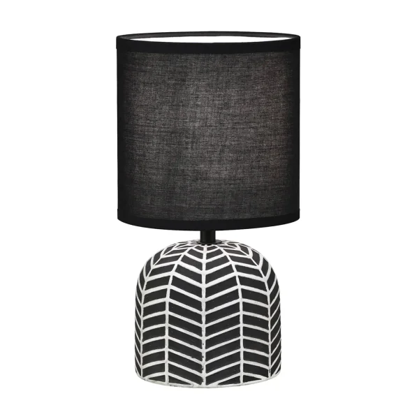 LAMPADA DA TAVOLO IN CERAMICA NERO/BIANCO E14 ELTONIA