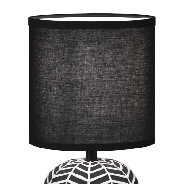 LAMPADA DA TAVOLO IN CERAMICA NERO/BIANCO E14 ELTONIA