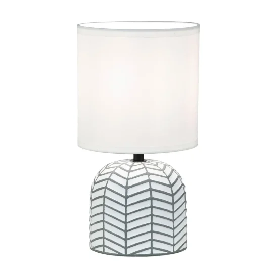 LAMPADA DA TAVOLO IN CERAMICA BIANCO/GRIGIO E14 ELTONIA