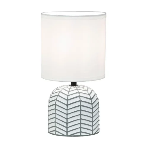 LAMPADA DA TAVOLO IN CERAMICA BIANCO/GRIGIO E14 ELTONIA