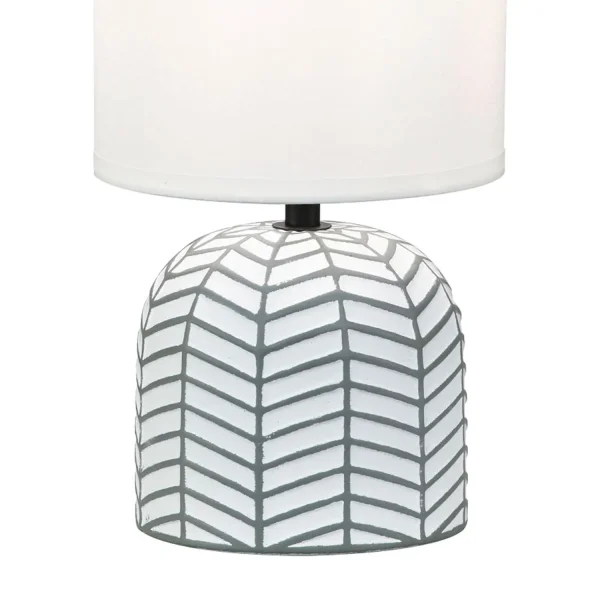 LAMPADA DA TAVOLO IN CERAMICA BIANCO/GRIGIO E14 ELTONIA