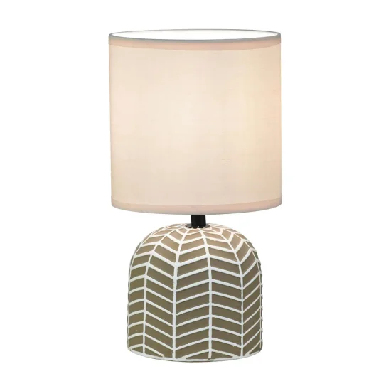 LAMPADA DA TAVOLO IN CERAMICA MARRONE/BIANCO E14 ELTONIA