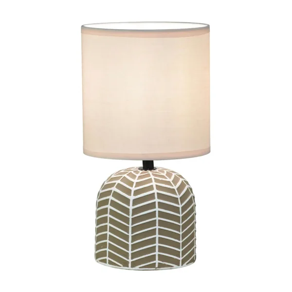 LAMPADA DA TAVOLO IN CERAMICA MARRONE/BIANCO E14 ELTONIA