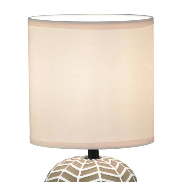 LAMPADA DA TAVOLO IN CERAMICA MARRONE/BIANCO E14 ELTONIA