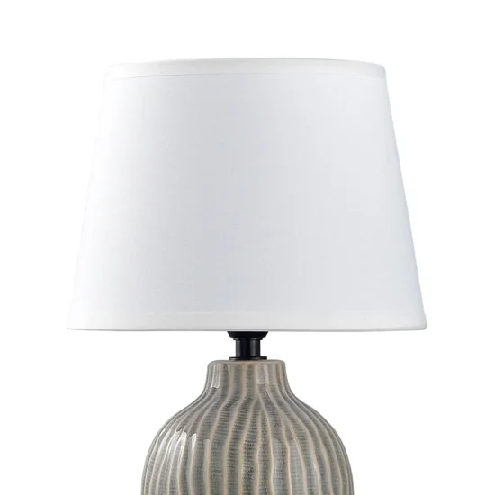 LAMPADA DA TAVOLO IN CERAMICA GRIGIO/BIANCO E14 DALITHA 2