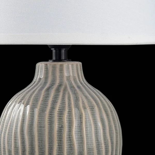 LAMPADA DA TAVOLO IN CERAMICA GRIGIO/BIANCO E14 DALITHA
