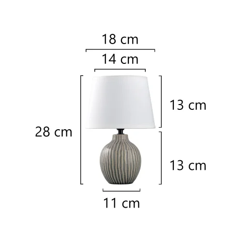 LAMPADA DA TAVOLO IN CERAMICA GRIGIO/BIANCO E14 DALITHA