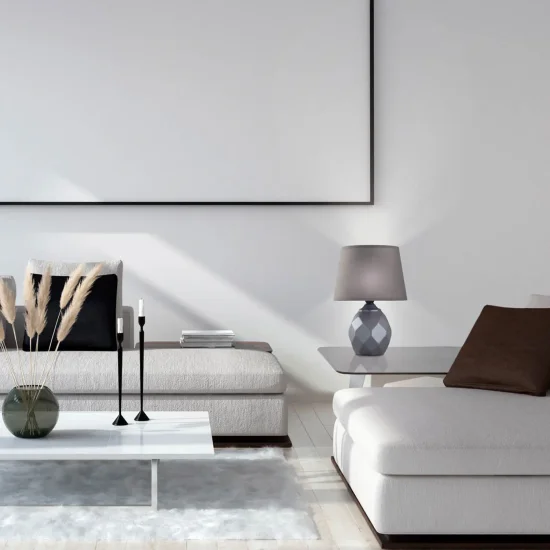 LAMPADA DA TAVOLO IN CERAMICA MARRONE E14 SYMETRA 2