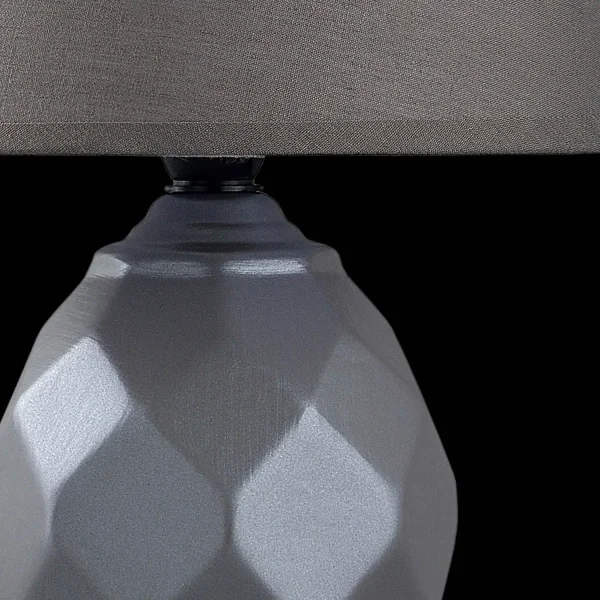 LAMPADA DA TAVOLO IN CERAMICA MARRONE E14 SYMETRA