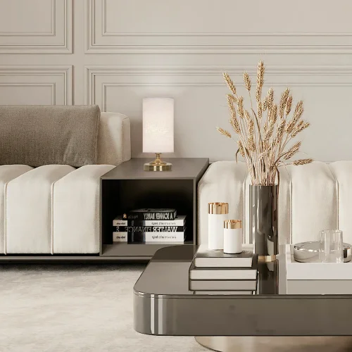 LAMPADA DA TAVOLO IN METALLO BRONZO INVECCHIATO E14 TRIELLA