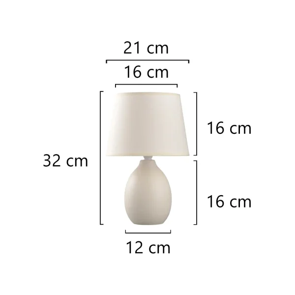LAMPADA DA TAVOLO IN CERAMICA BIANCA E14 SARIEL
