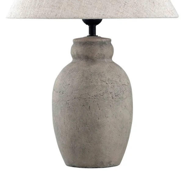 LAMPADA DA TAVOLO IN CERAMICA GRIGIO PIETRA E27 METOK