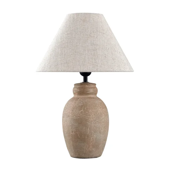 LAMPADA DA TAVOLO IN CERAMICA MARRONE PIETRA E27 METOK 2