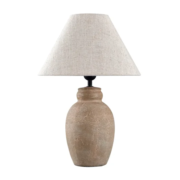 LAMPADA DA TAVOLO IN CERAMICA MARRONE PIETRA E27 METOK