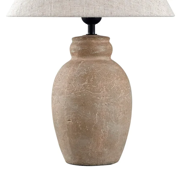 LAMPADA DA TAVOLO IN CERAMICA MARRONE PIETRA E27 METOK