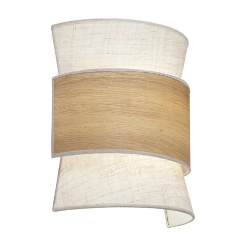 APPLIQUE DA PARETE 2 LUCI LINO TOSTATO / LEGNO E27 LUNETH