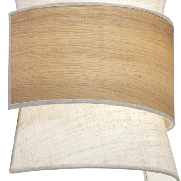 APPLIQUE DA PARETE 2 LUCI LINO TOSTATO / LEGNO E27 LUNETH