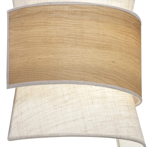 APPLIQUE DA PARETE 2 LUCI LINO TOSTATO / LEGNO E27 LUNETH