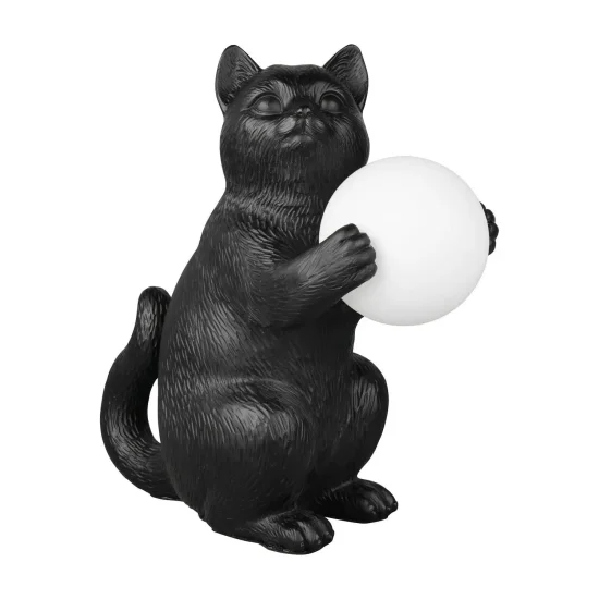 LAMPADA DA TAVOLO GATTO NERO G9 IN POLIRESINA