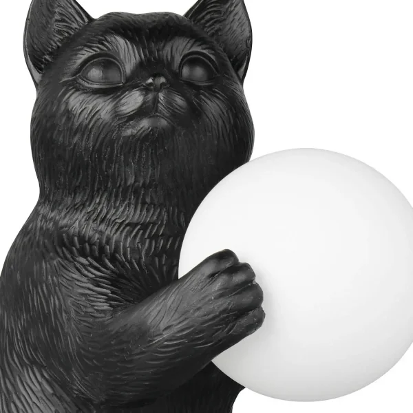 LAMPADA DA TAVOLO GATTO NERO G9 IN POLIRESINA