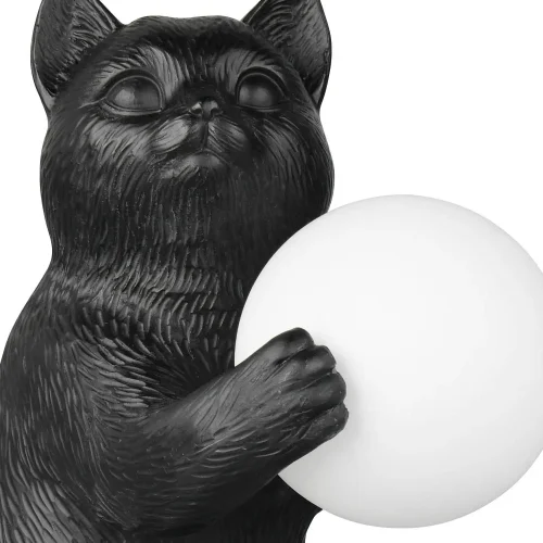 LAMPADA DA TAVOLO GATTO NERO G9 IN POLIRESINA