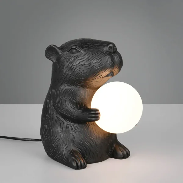 LAMPADA DA TAVOLO CAPIBARA NERA G9 IN POLIRESINA