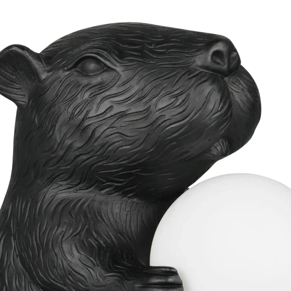 LAMPADA DA TAVOLO CAPIBARA NERA G9 IN POLIRESINA