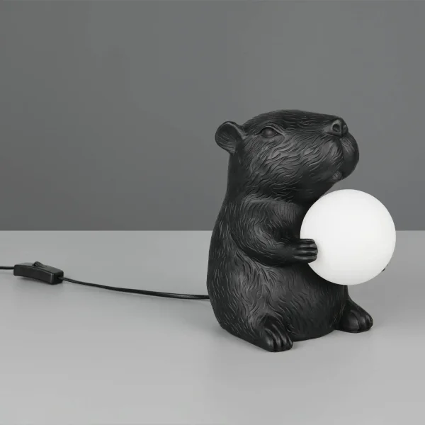 LAMPADA DA TAVOLO CAPIBARA NERA G9 IN POLIRESINA