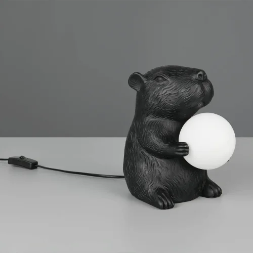 LAMPADA DA TAVOLO CAPIBARA NERA G9 IN POLIRESINA