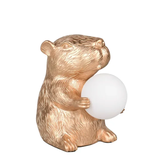 LAMPADA DA TAVOLO CAPIBARA DORATA G9 IN POLIRESINA