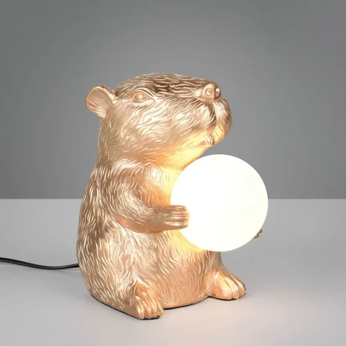 LAMPADA DA TAVOLO CAPIBARA DORATA G9 IN POLIRESINA
