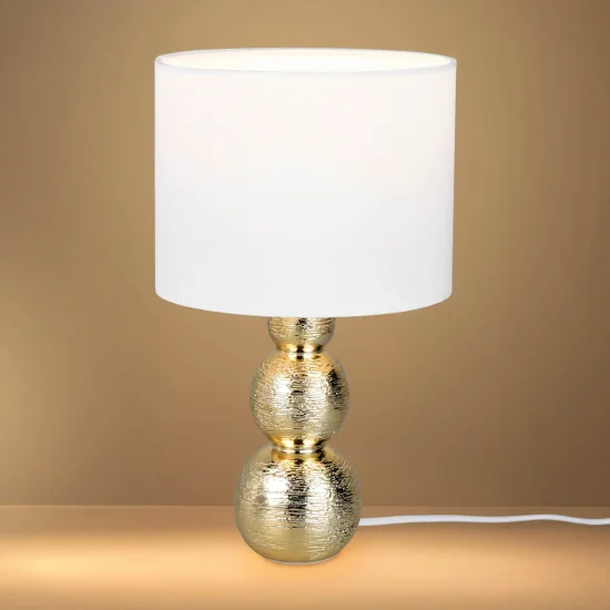 LAMPADA DA TAVOLO IN CERAMICA ARGENTATA E27 MIRIEL