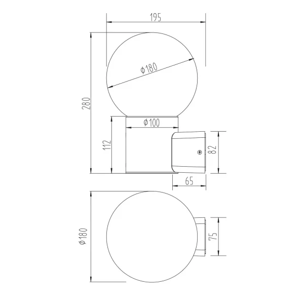 APPLIQUE DA ESTERNO E27 IN ALLUMINIO ANTRACITE IP44 LAUREL