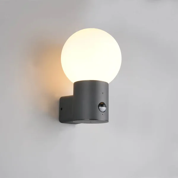 APPLIQUE DA ESTERNO E27 CON SENSORE ALLUMINIO ANTRACITE IP44 LAUREL