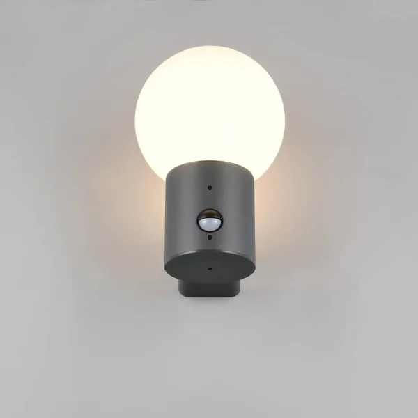 APPLIQUE DA ESTERNO E27 CON SENSORE ALLUMINIO ANTRACITE IP44 LAUREL