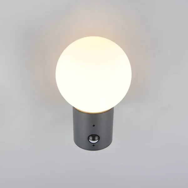 APPLIQUE DA ESTERNO E27 CON SENSORE ALLUMINIO ANTRACITE IP44 LAUREL