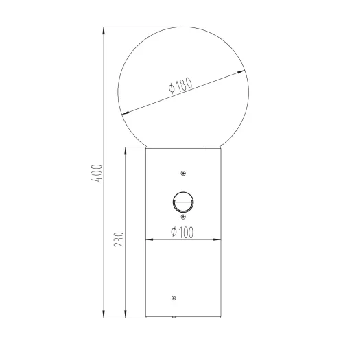 PALETTO ESTERNO E27 CON SENSORE ALLUMINIO ANTRACITE IP44 40CM LAUREL