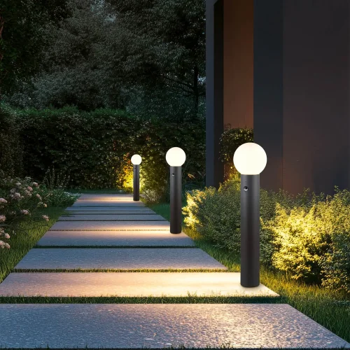 PALETTO ESTERNO E27 CON SENSORE ALLUMINIO ANTRACITE IP44 80CM LAUREL