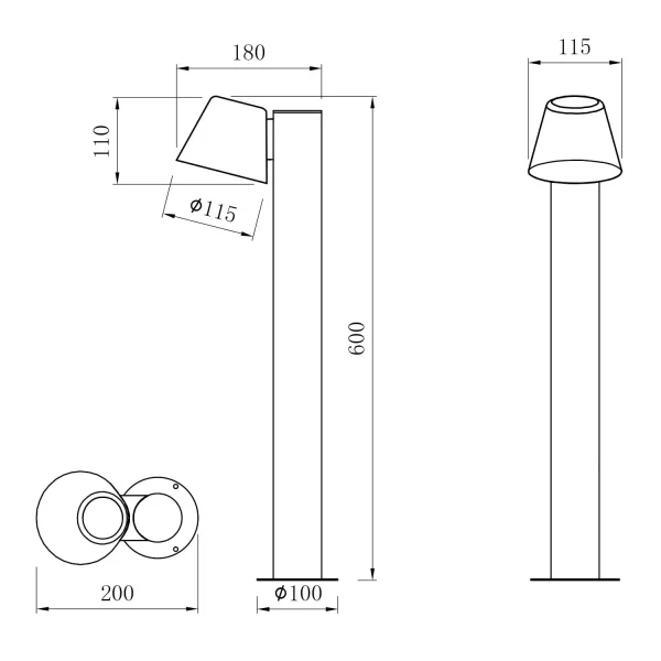 PALETTO DA ESTERNO GU10 BIANCO OPACO 60CM IP44 MOSSEN