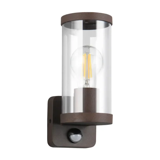 APPLIQUE ESTERNO E27 CON SENSORE ALLUMINIO OSSIDATO IP44 DANDELION 2