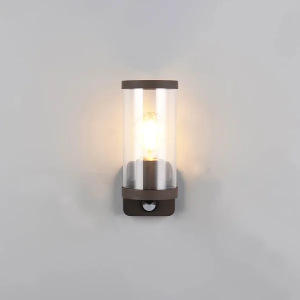 APPLIQUE ESTERNO E27 CON SENSORE ALLUMINIO OSSIDATO IP44 DANDELION